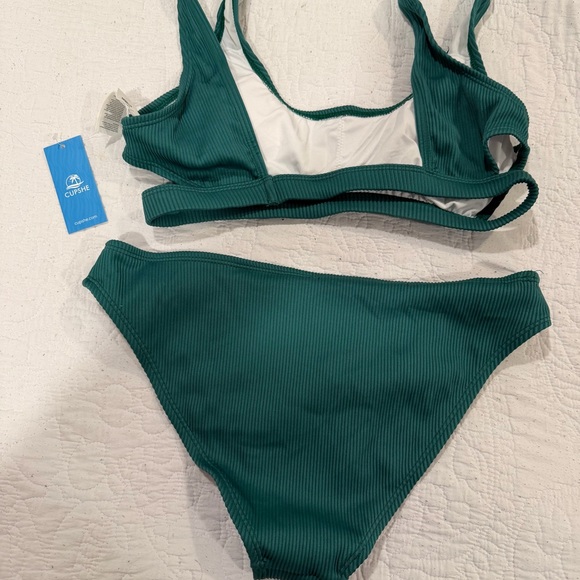 Cupshe Green Ribbed Bikini Set - Picture 2 of 3